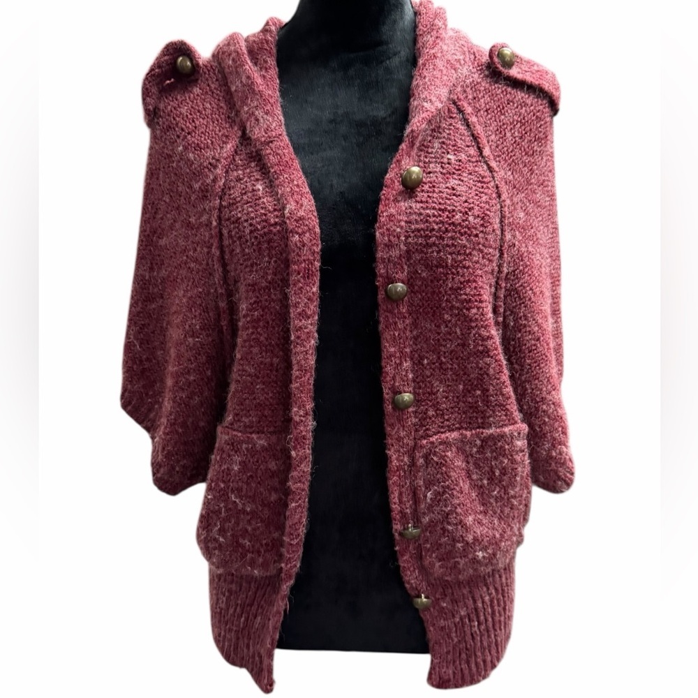 BCBG Maxizria  Women's Hooded Button-Up Sweater Size Medium​